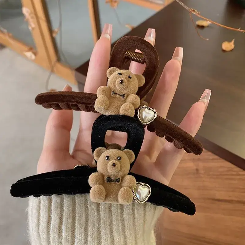 Bear Clip Hairpin for Women Fall Winter Large Grab