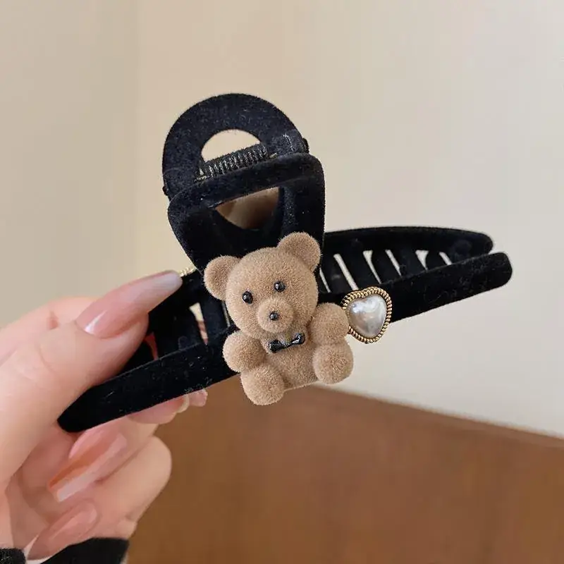 Bear Clip Hairpin for Women Fall Winter Large Grab