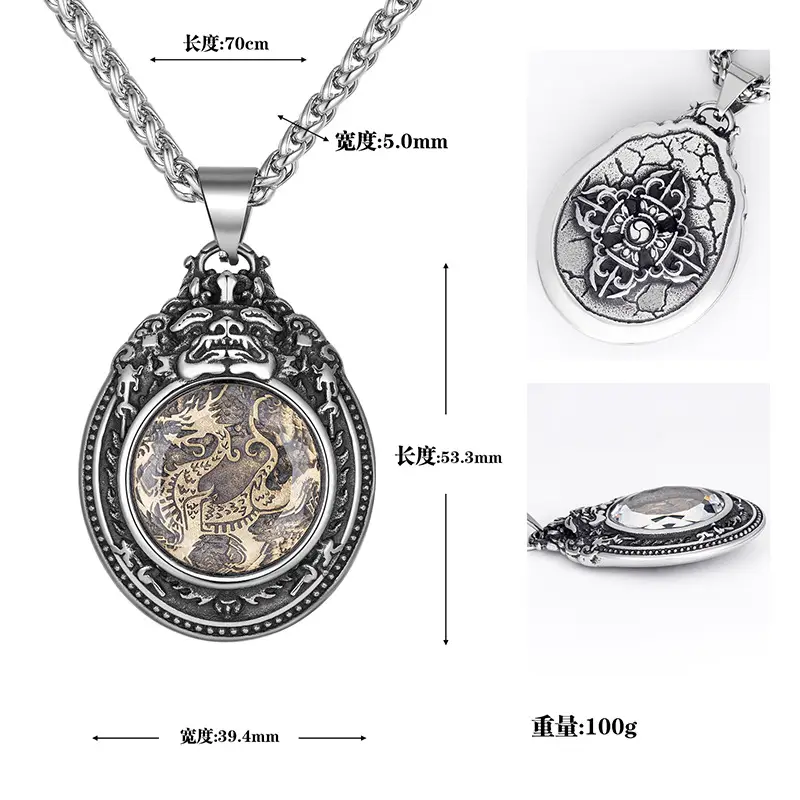 Stainless Steel Dragon Necklace for Men - Image 6