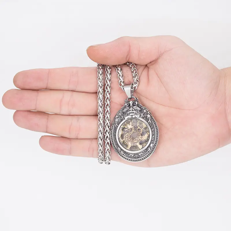 Stainless Steel Dragon Necklace for Men - Image 8