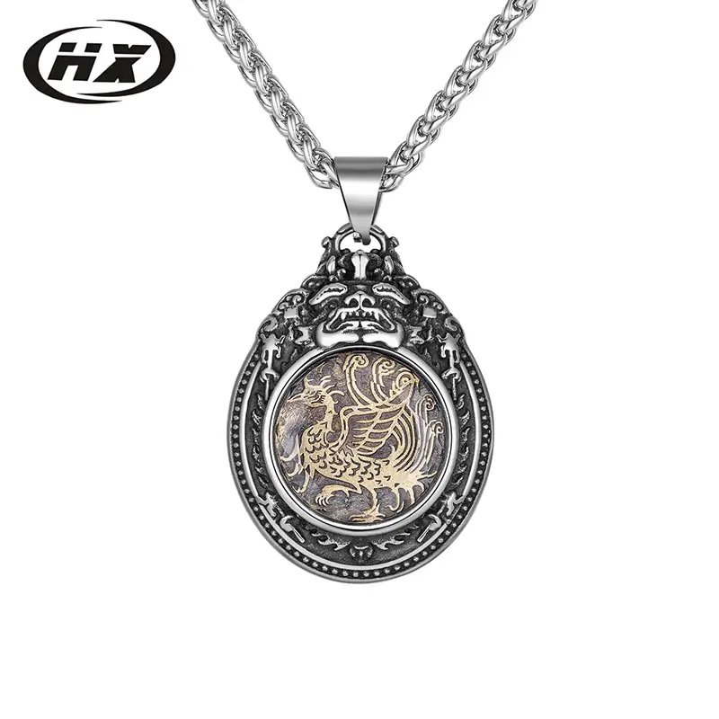 Stainless Steel Dragon Necklace for Men - Image 2