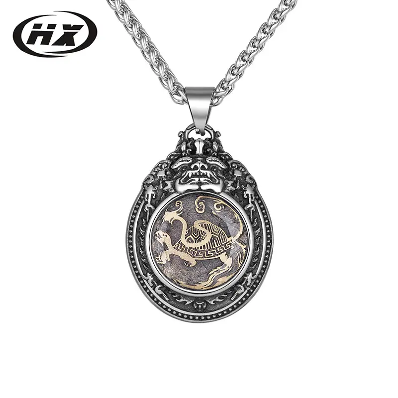Stainless Steel Dragon Necklace for Men - Image 3