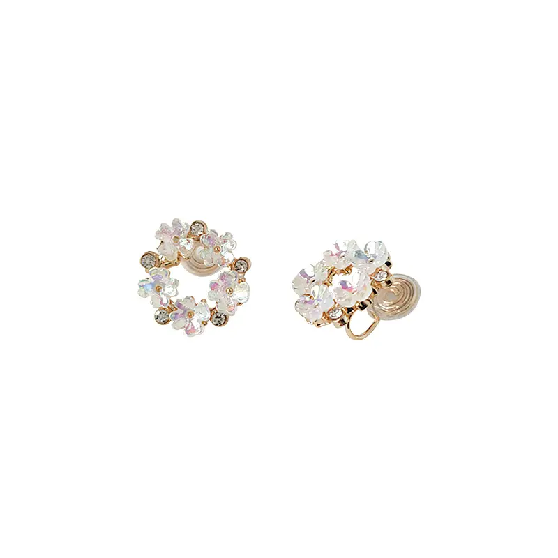 Mosquito Coil Earrings Fresh Sweet Senxi Wreath Plating 18K - Image 5
