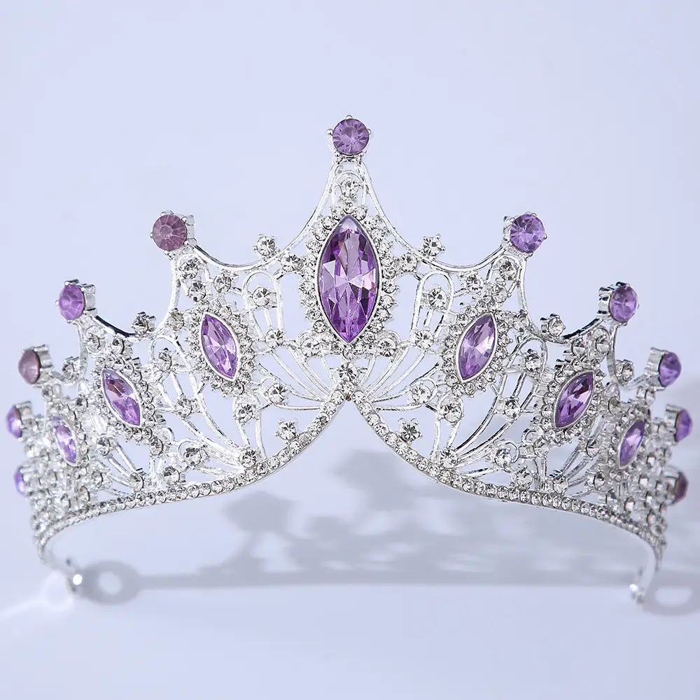 Silver Bridal Crown with Rhinestones for Women - Image 16