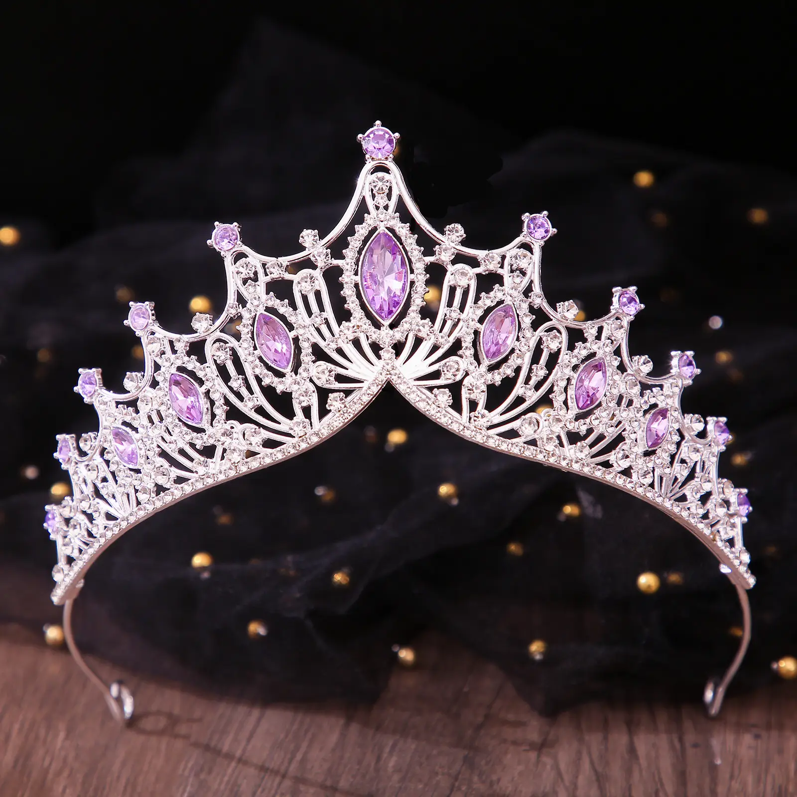Silver Bridal Crown with Rhinestones for Women - Image 18