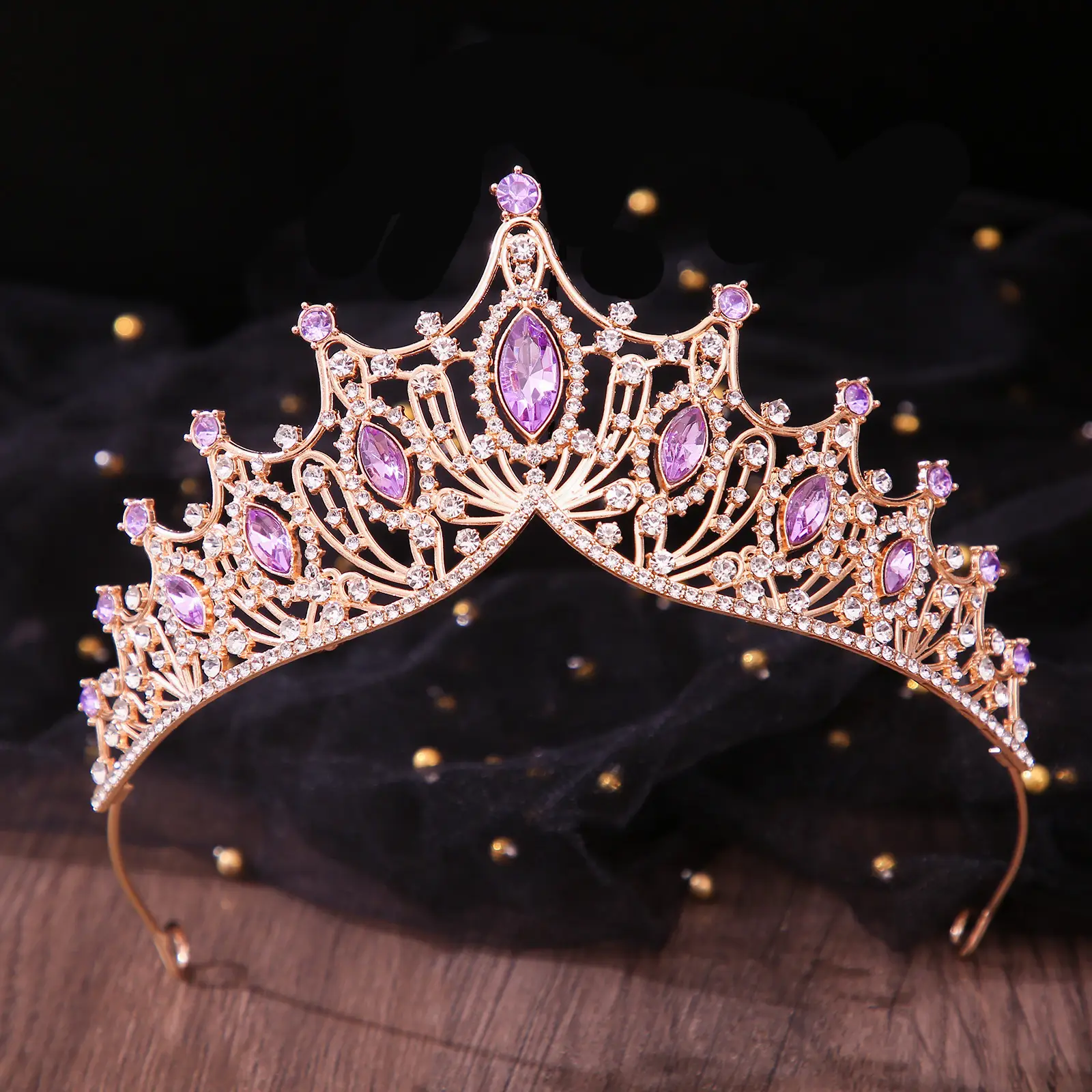 Silver Bridal Crown with Rhinestones for Women - Image 19