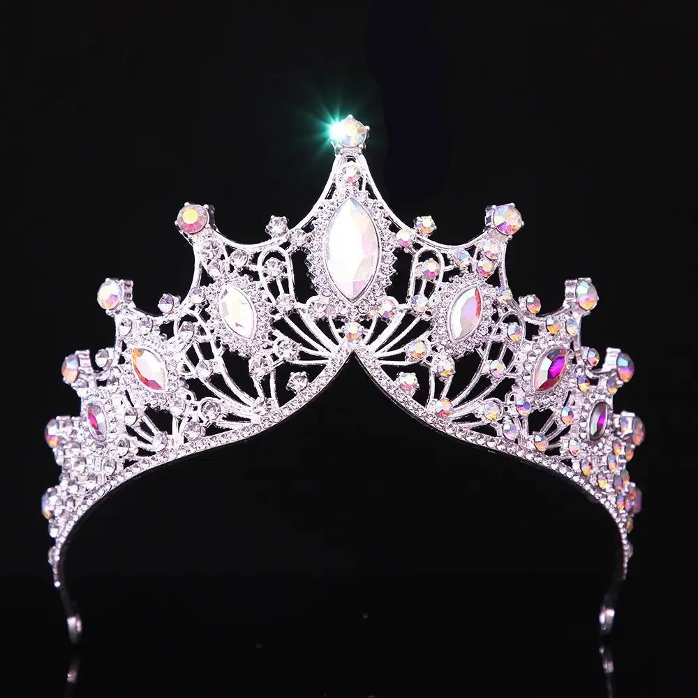 Silver Bridal Crown with Rhinestones for Women - Image 4
