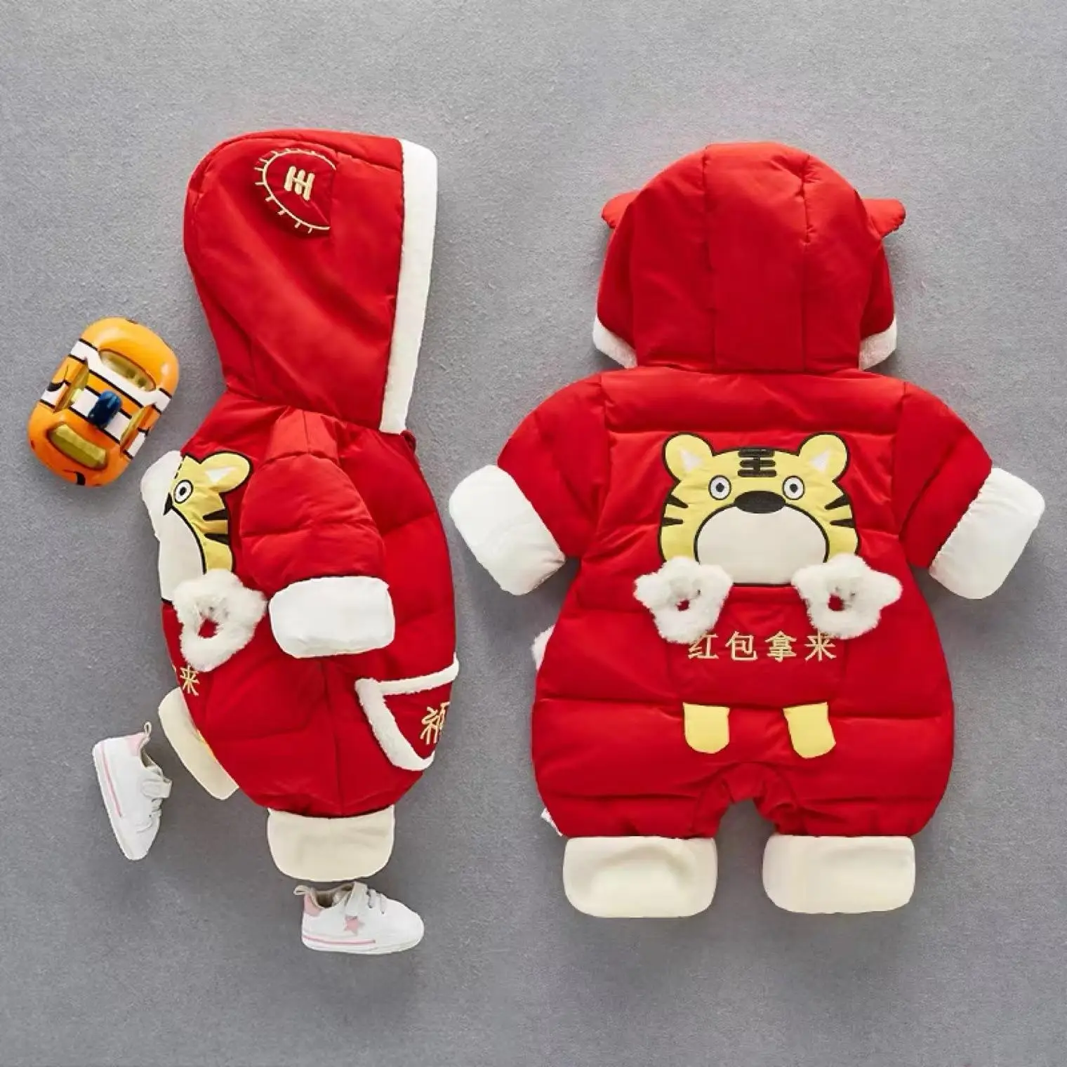 Newborn Baby Winter Red Chinese Outfit 1 Year Old - Image 4