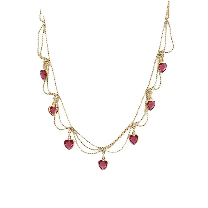 French Retro Green Crystal Zircon Clavicle Necklace - Image 7