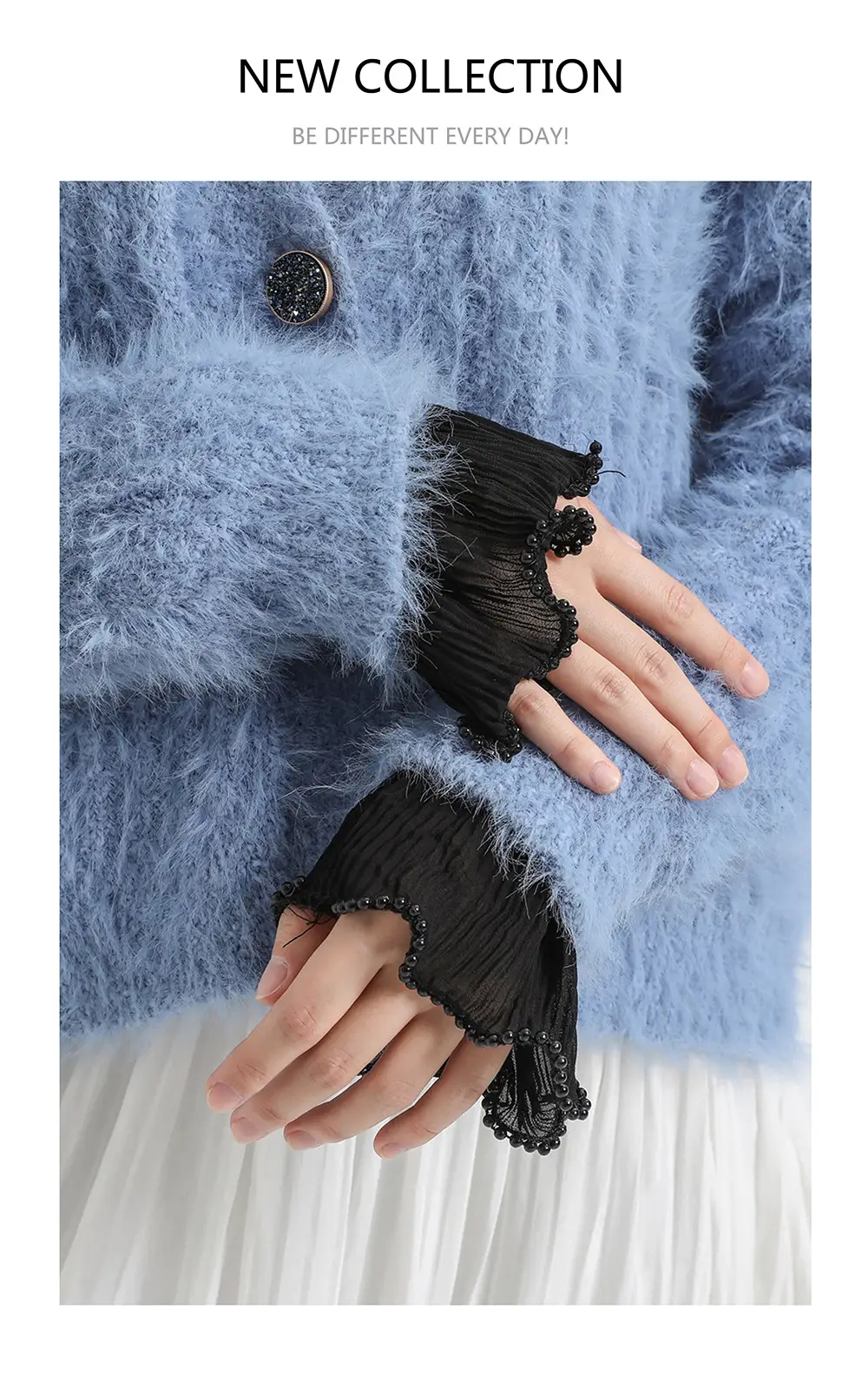 New Car Bead Lace Accessories, Temperament, Small Fragrance, Three-Dimensional Lace, Decorative Cuffs, Fake Collar, Cross-Border Manufacturer Wholesale — feature 11