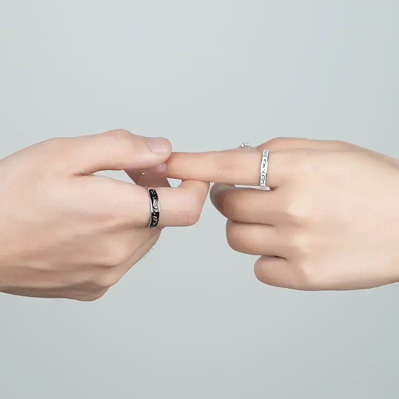 New Chi Yu Si Guyuan Couple Ring A Pair of Guofeng Glue Drop Fashion Niche Design Open Ring Ring Bracelet Jewelry - Image 5