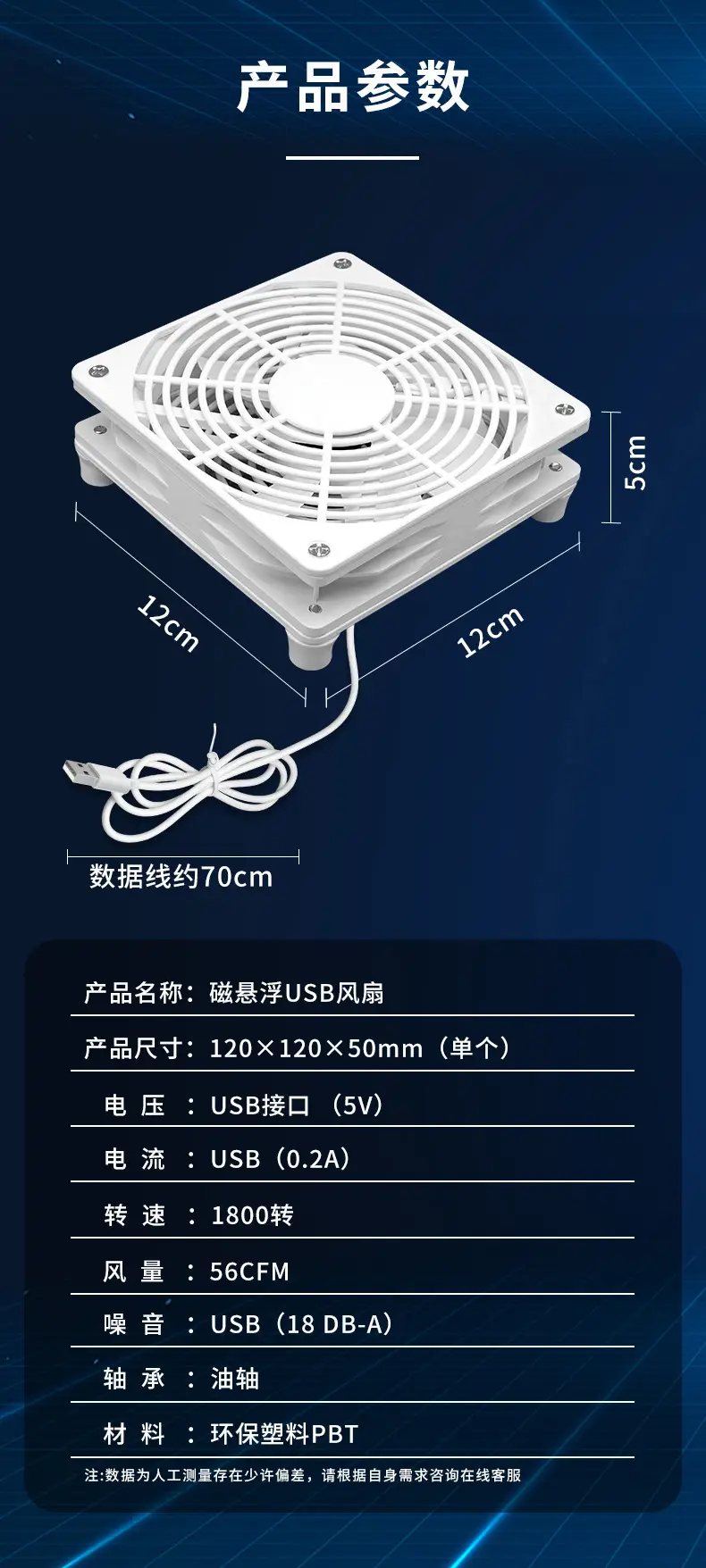 USB Cooling Fan 12CM Axial Flow 12025 Router Host Case — feature 39