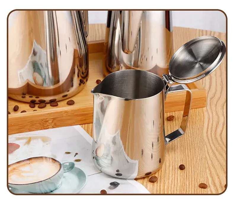 Stainless Steel Latte Art Cup with Lid β feature 10