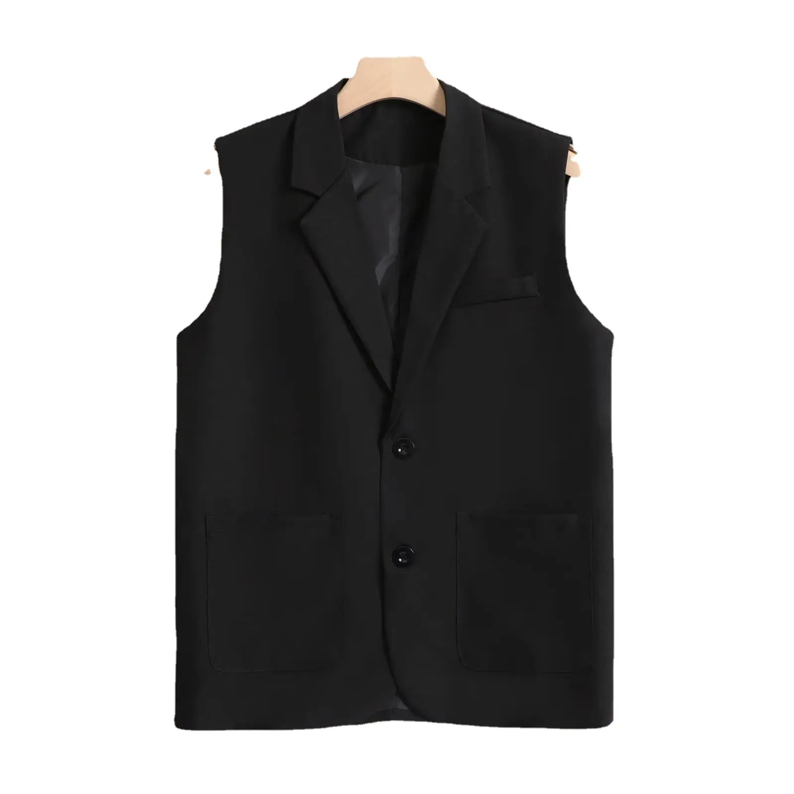 Black Sleeveless Vest for Men Teenagers Korean Style - Image 9