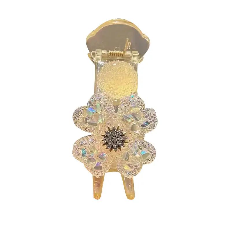 Korean Rhinestone Flower Hairpin Women's Clip Large - Image 8