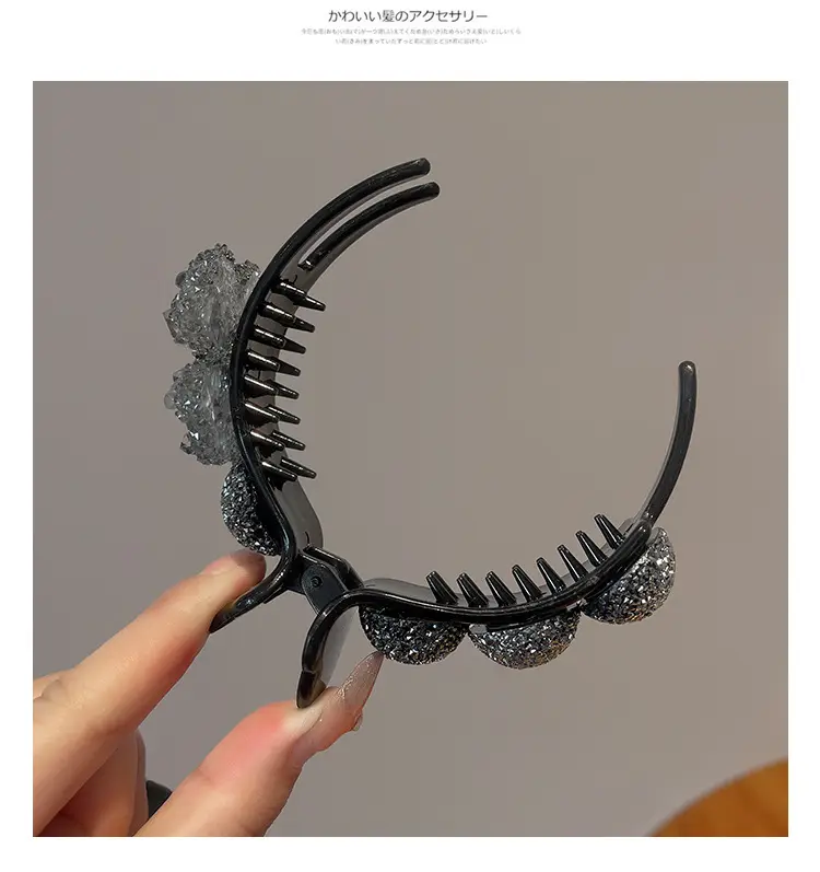 Korean Rhinestone Flower Hairpin Women's Clip Large — feature 14