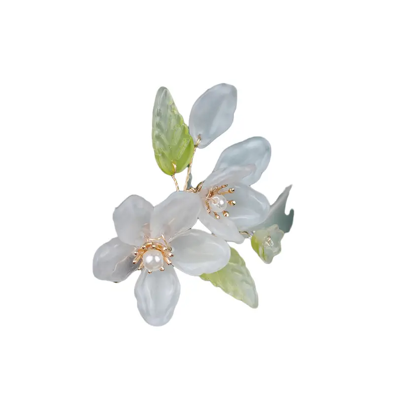Purple Flower Hairpin for Girls Hanfu Style