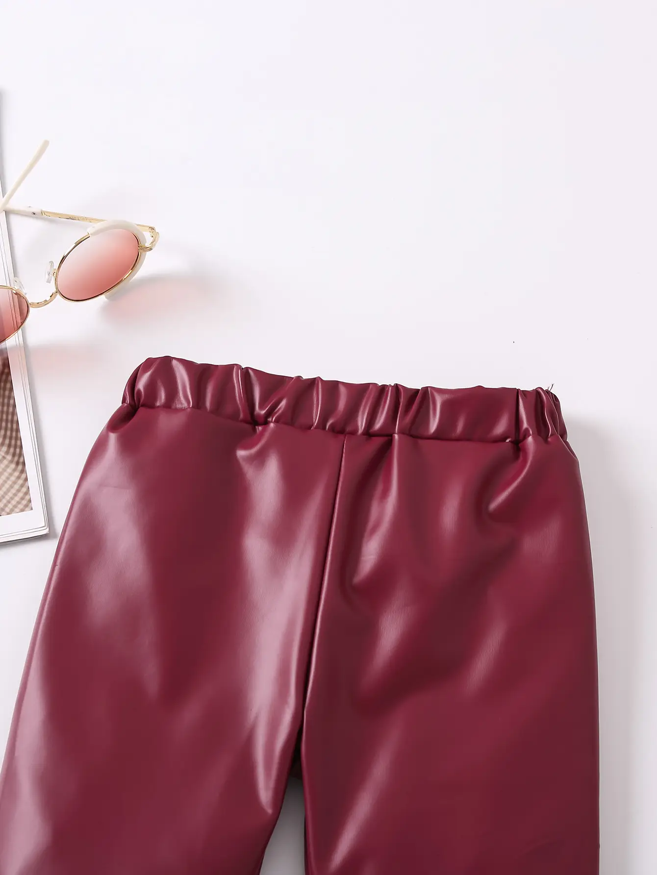 Women's Silver Leather Pants Tight Elastic Baby Leggings - Image 5