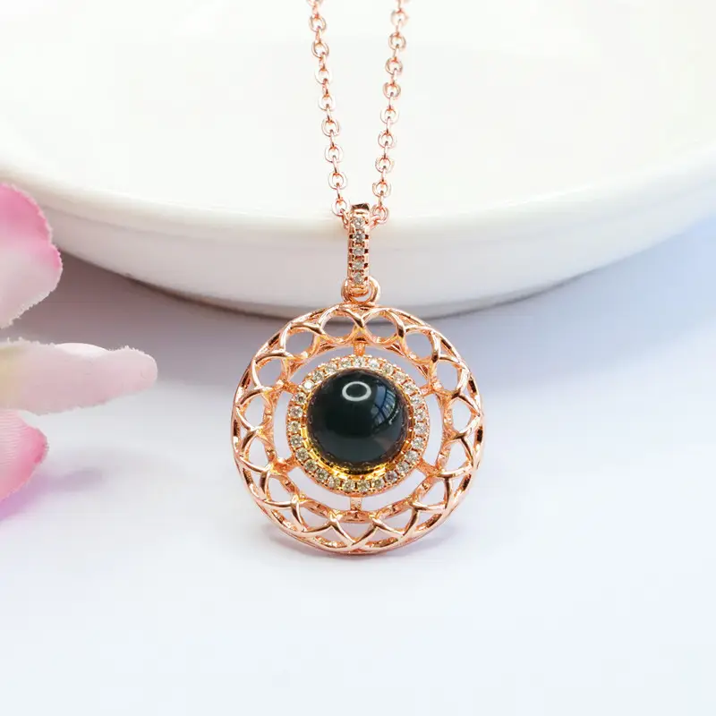 Guan Yu Blue Amber Pendant Necklace Water Purifying Jewelry — feature 9