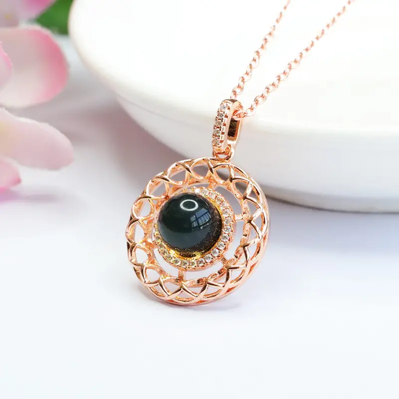 Guan Yu Blue Amber Pendant Necklace Water Purifying Jewelry — feature 10