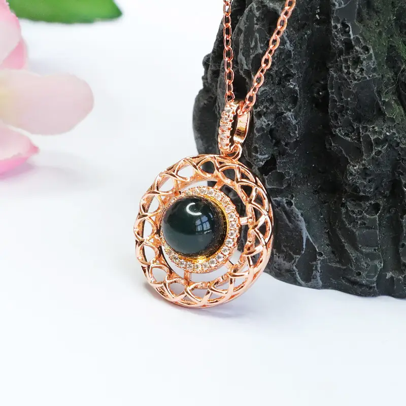 Guan Yu Blue Amber Pendant Necklace Water Purifying Jewelry - Image 5