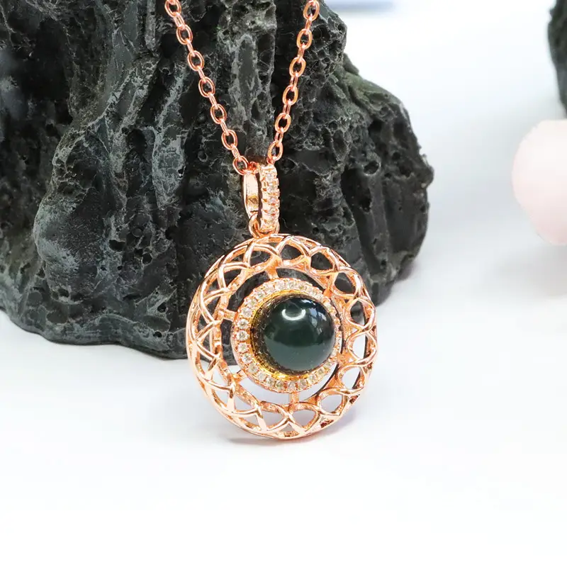 Guan Yu Blue Amber Pendant Necklace Water Purifying Jewelry — feature 6