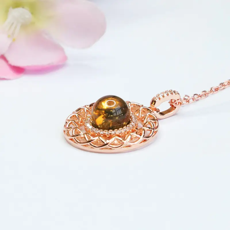 Guan Yu Blue Amber Pendant Necklace Water Purifying Jewelry — feature 7