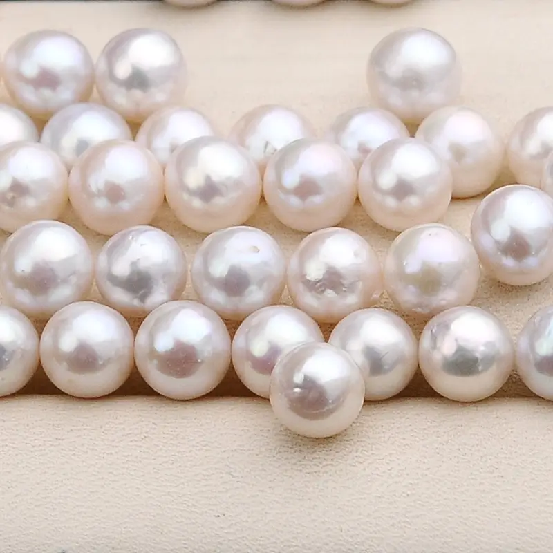 Zhuji AK Pearl Beads White Near Round Wholesale - Image 3