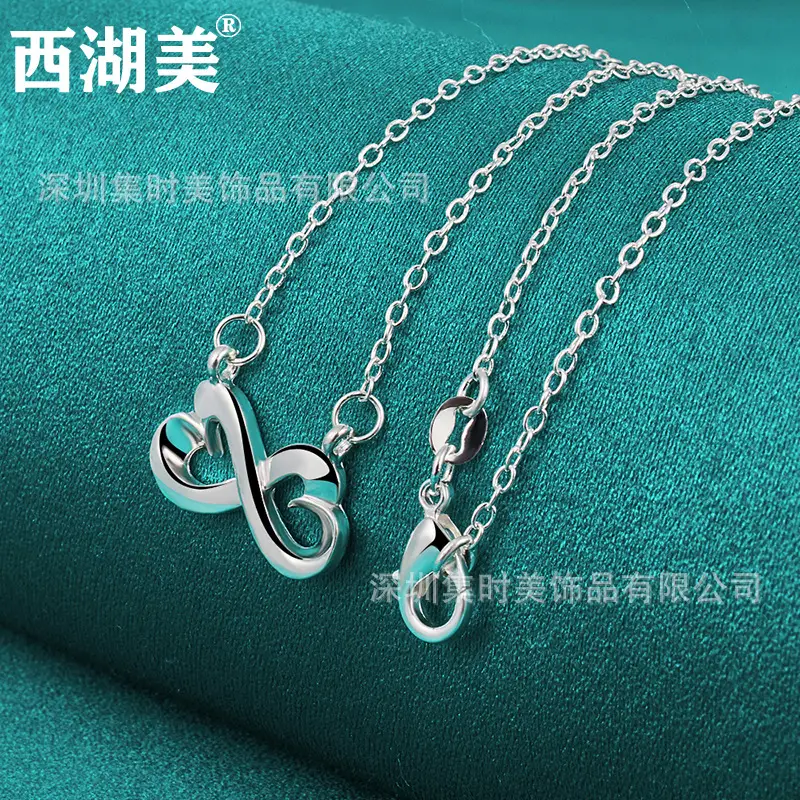 Silver Heart Pendant Necklace for Women - Image 4