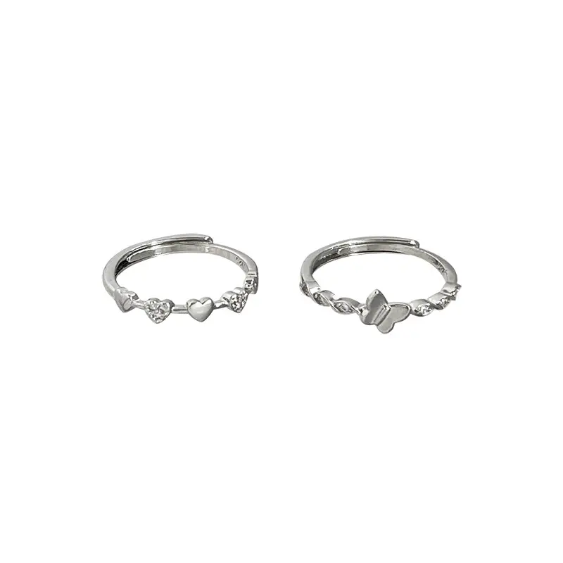 Gan Jia S925 Sterling Silver Love Butterfly Ring Women's Cold Style - Image 5