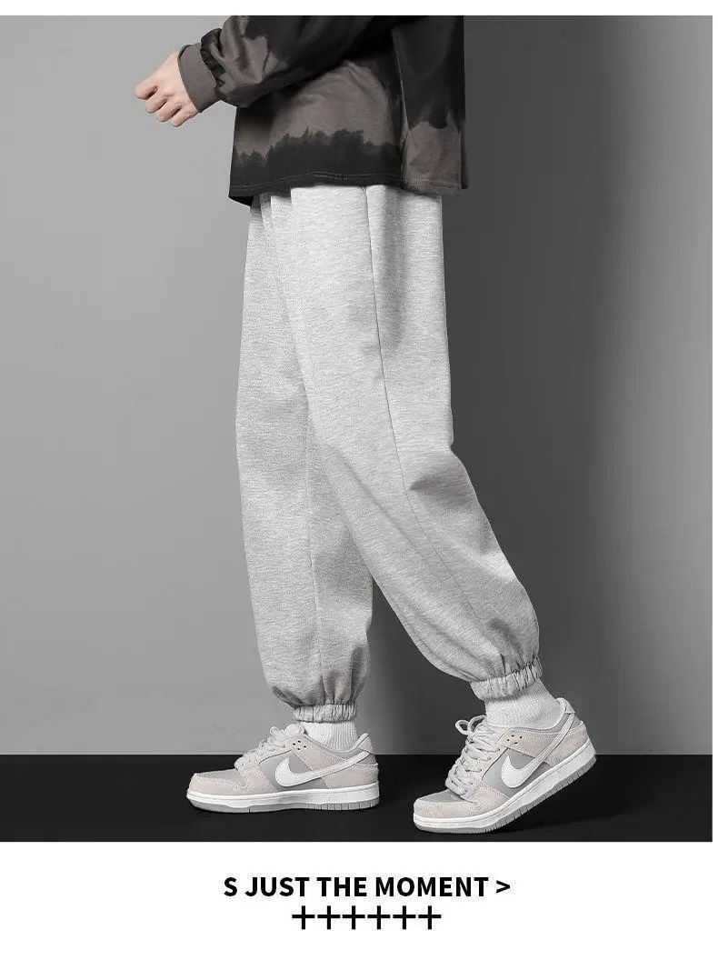 Men's Wide Leg Sweatpants Black Loose All Season — feature 12