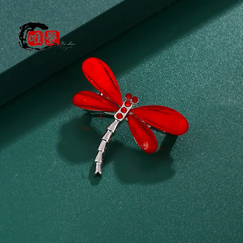Red Dragonfly Brooch for Women - Image 4