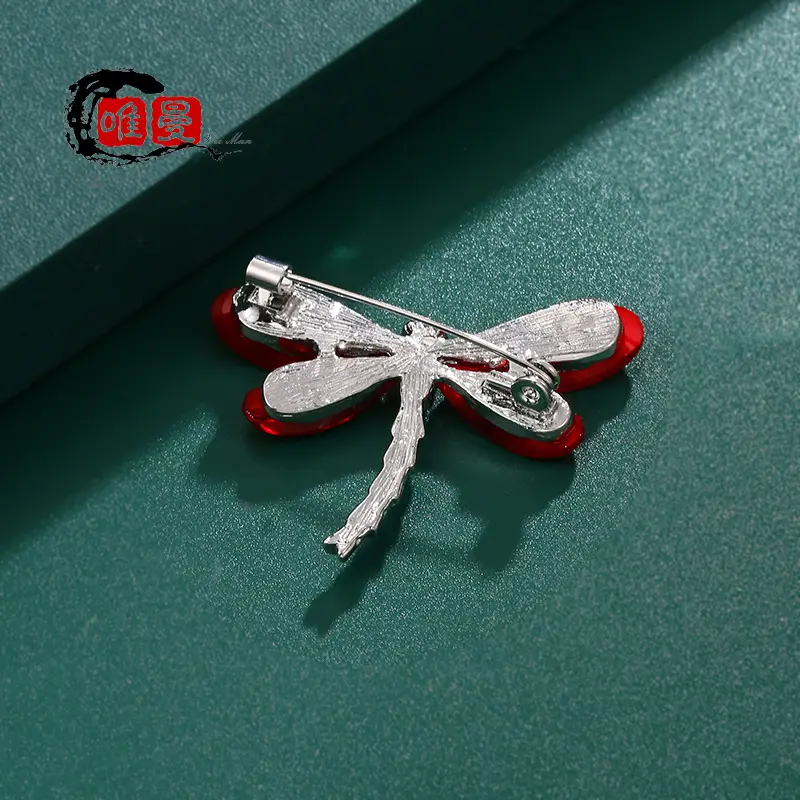 Red Dragonfly Brooch for Women - Image 5