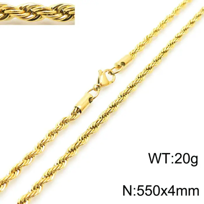 Gold Plated Twist Rope Necklace for Men Women 10g - Image 10
