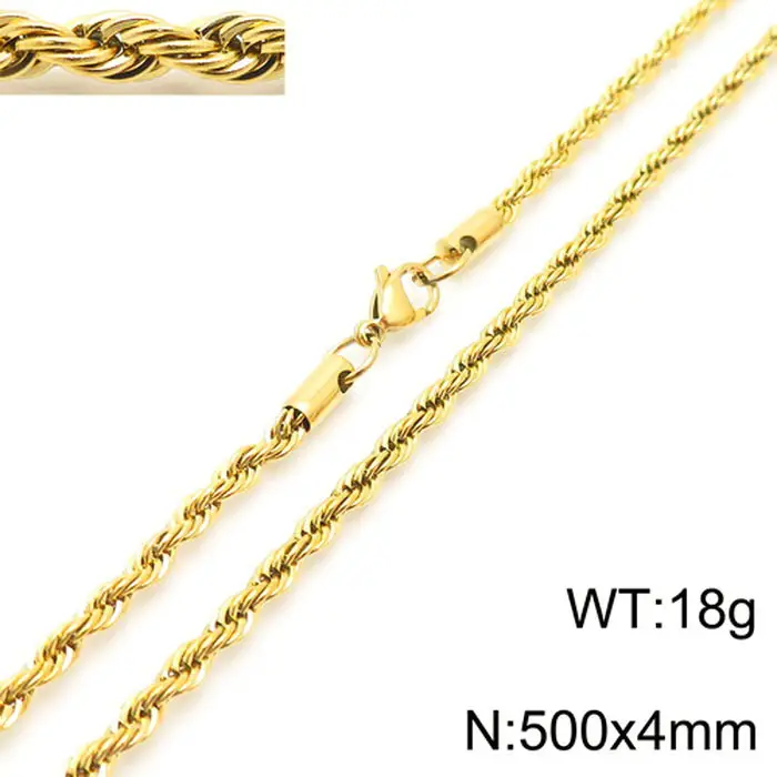 Gold Plated Twist Rope Necklace for Men Women 10g - Image 11