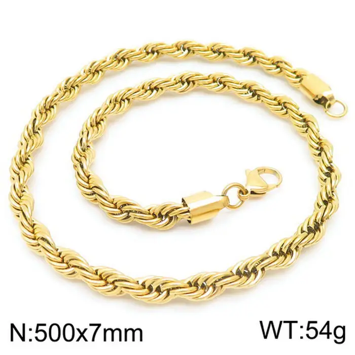 Gold Plated Twist Rope Necklace for Men Women 10g - Image 19