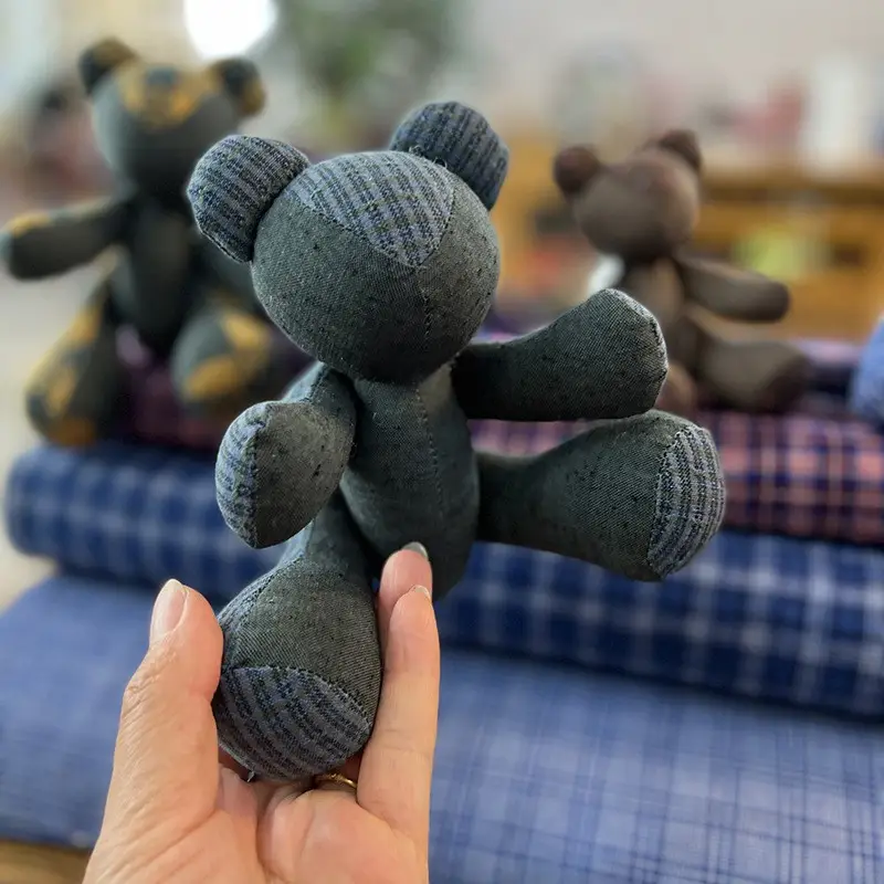 Handmade Brown Bear Embroidery Doll for Home Decor - Image 11