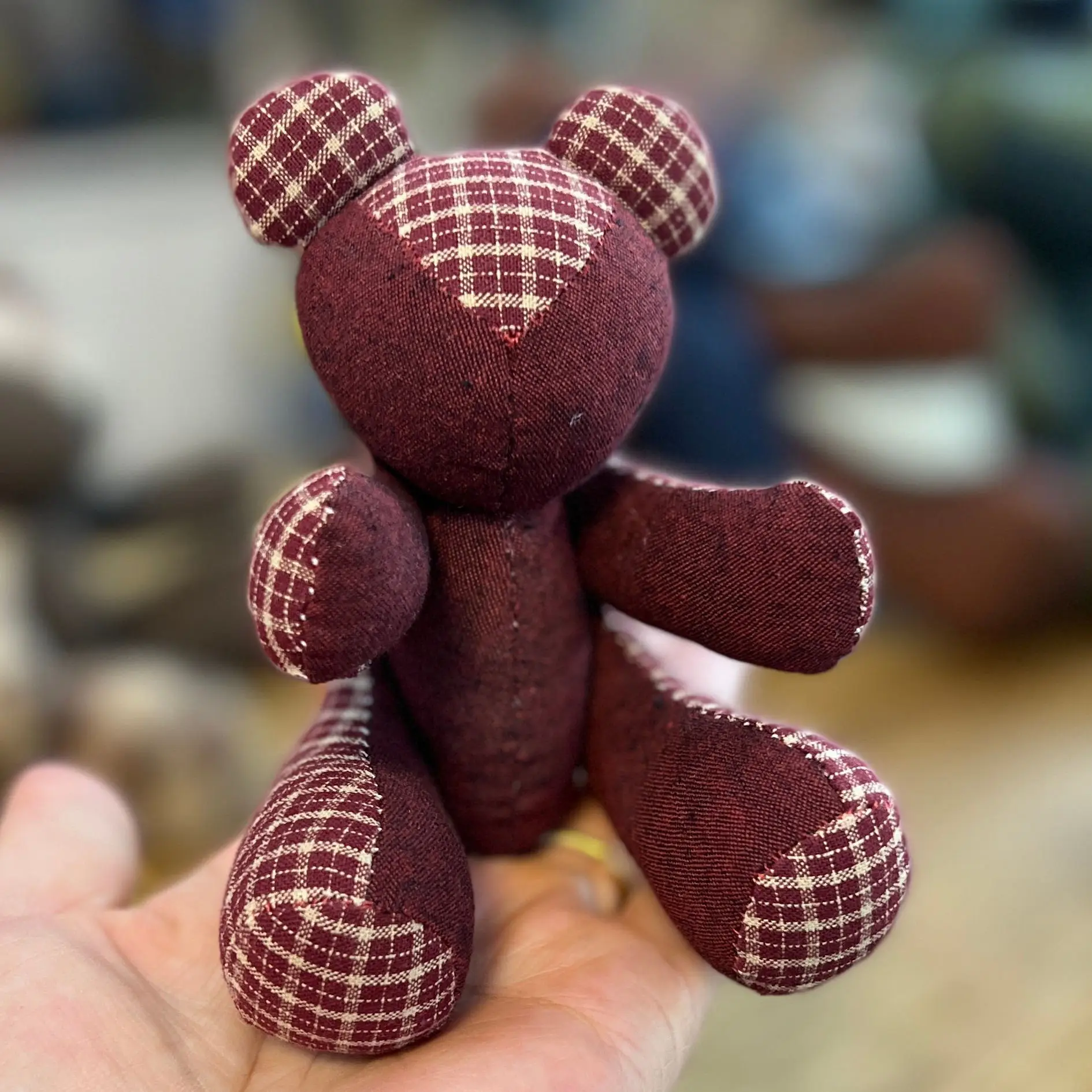 Handmade Brown Bear Embroidery Doll for Home Decor - Image 18