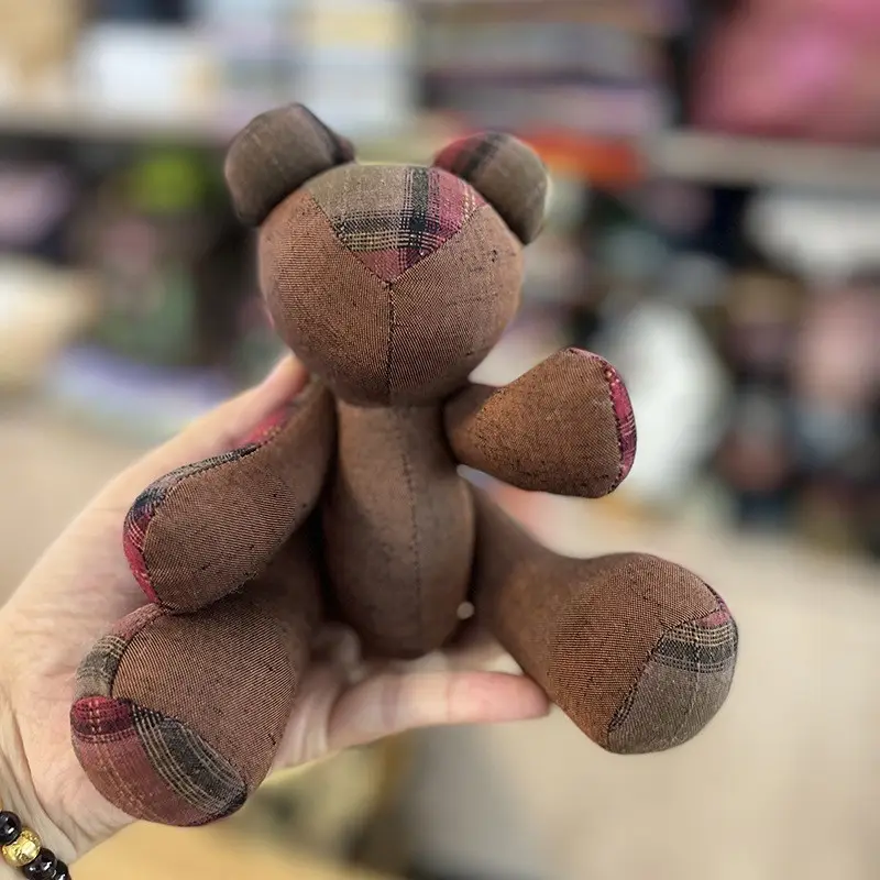 Handmade Brown Bear Embroidery Doll for Home Decor - Image 21