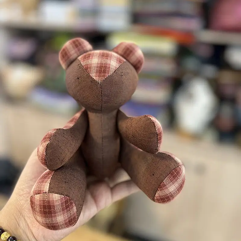 Handmade Brown Bear Embroidery Doll for Home Decor - Image 38