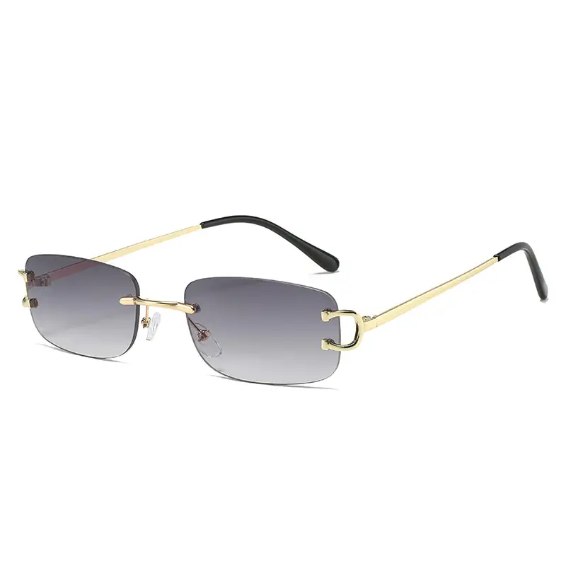 Square Frameless Sunglasses Women Yellow Gold European American Fashion - Image 14