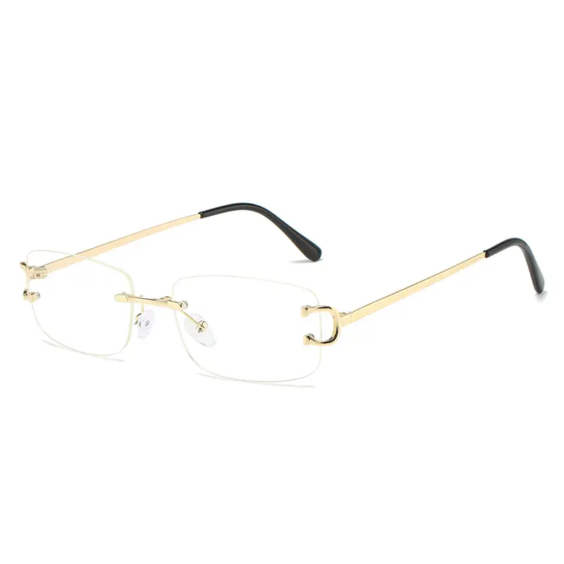 Square Frameless Sunglasses Women Yellow Gold European American Fashion - Image 6