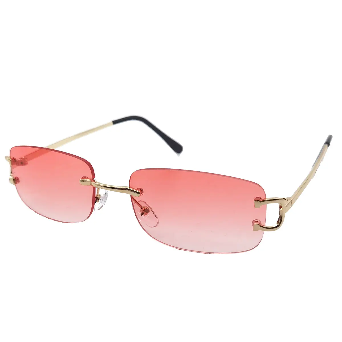 Square Frameless Sunglasses Women Yellow Gold European American Fashion - Image 8