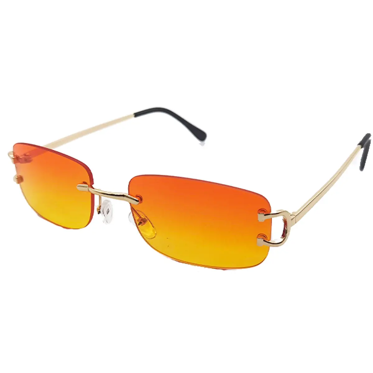 Square Frameless Sunglasses Women Yellow Gold European American Fashion - Image 9