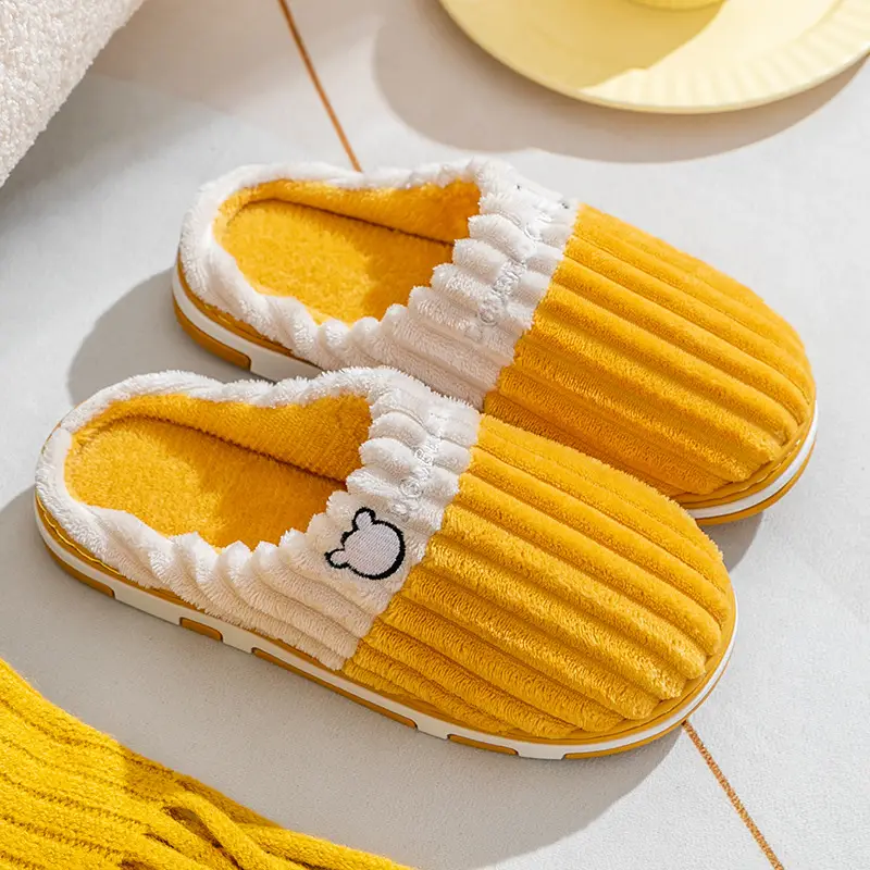 2022 Autumn and Winter Couple Cotton Slippers Women's Indoor Non-slip Thick Bottom Warm Home Men's Mao Mao Shoes Moon Shoes - Image 8