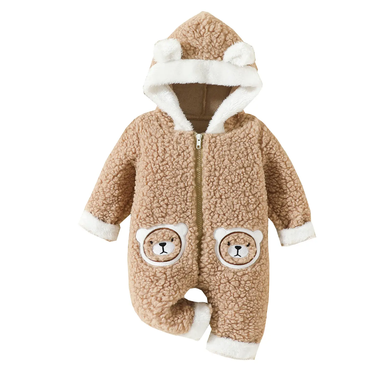Cute Teddy Bear Embroidery Clima Clima Long Clima