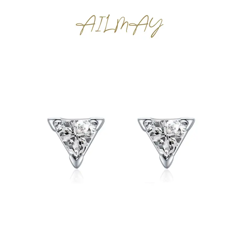 S925 Silver Triangle Earrings for Women - Image 5