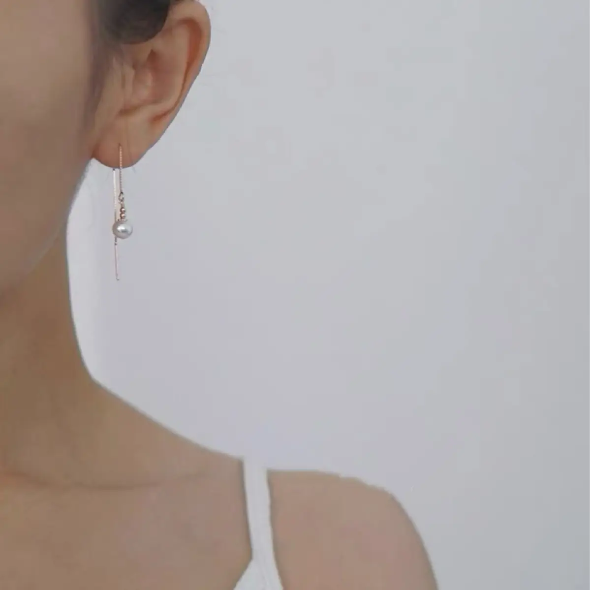 5-6mm Natural Pearl Earrings 14K Gold Wrap