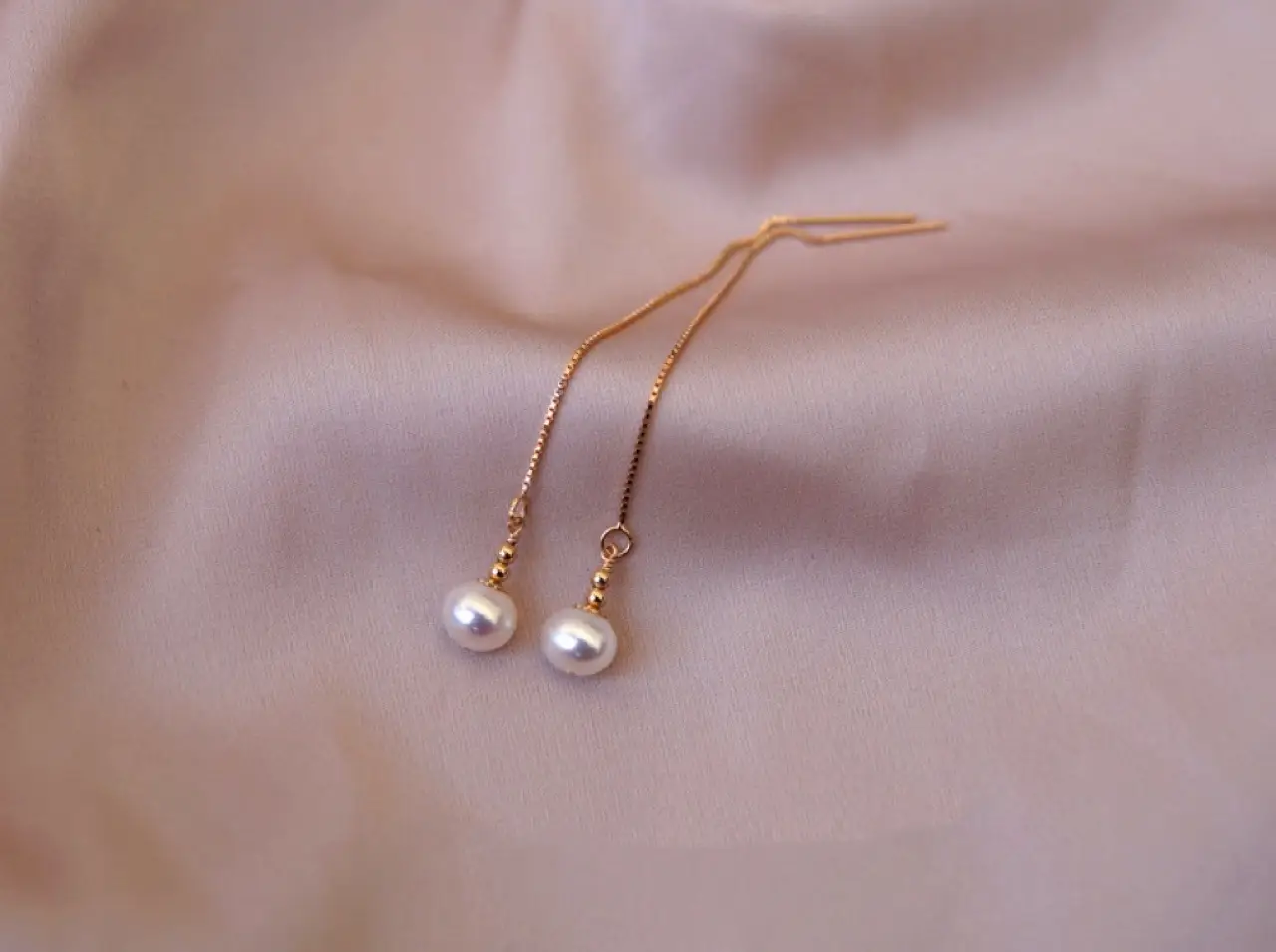 5-6mm Natural Pearl Earrings 14K Gold Wrap — feature 10