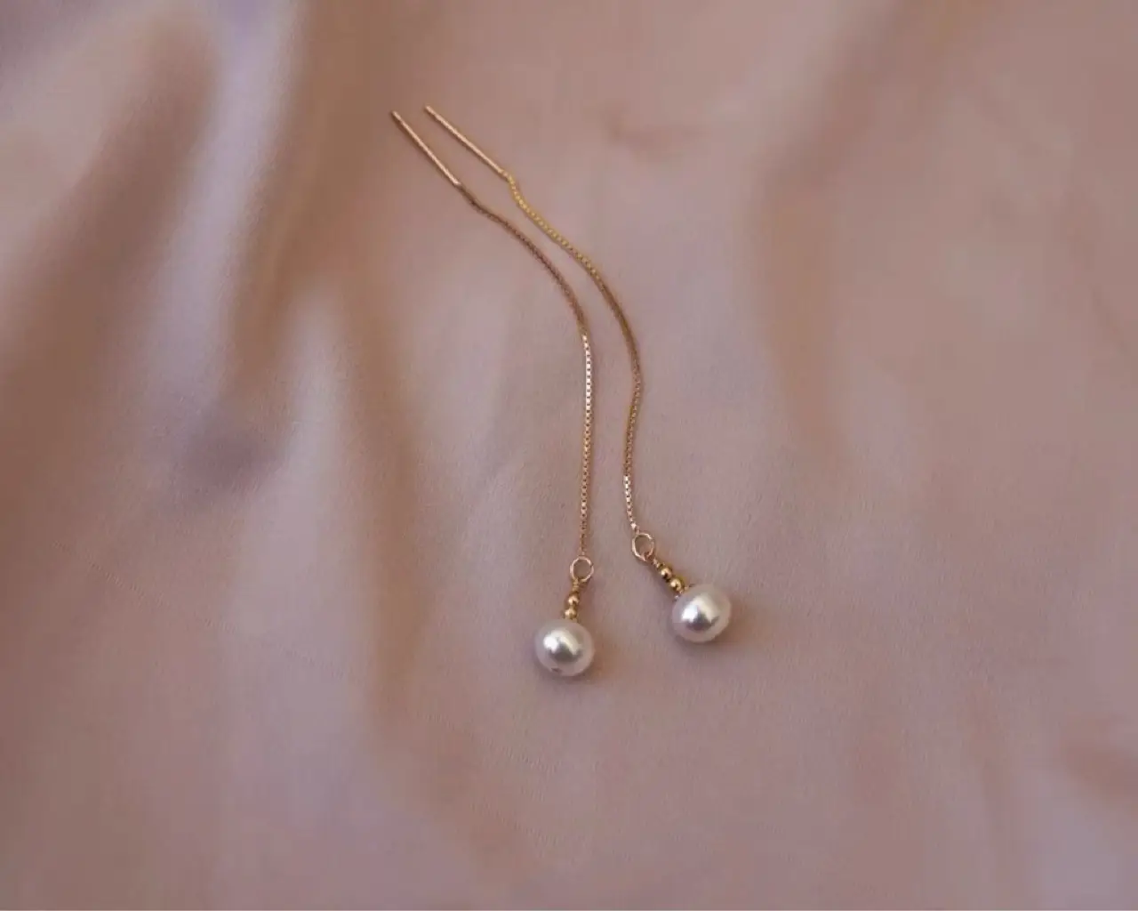 5-6mm Natural Pearl Earrings 14K Gold Wrap — feature 4